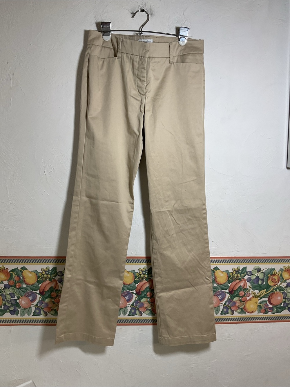 Charter Club Pant Shop Khaki Stretch Straight Leg Career Pants Size 4